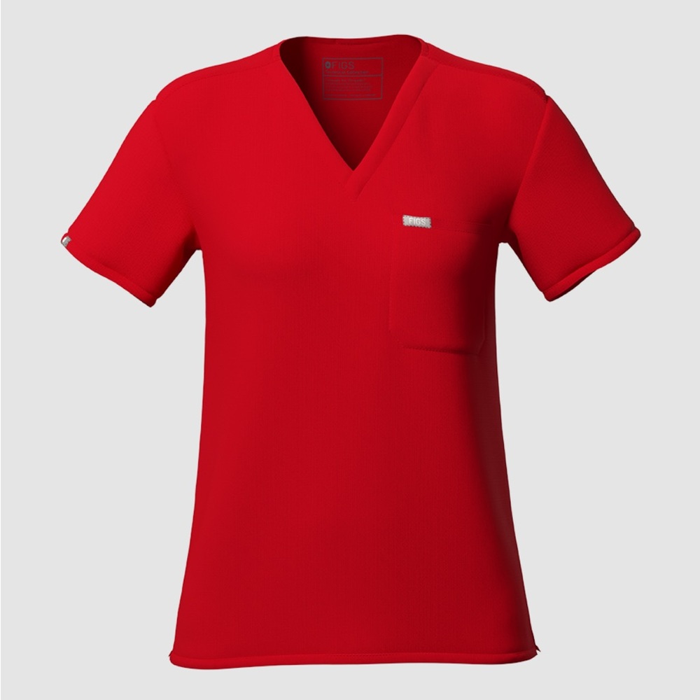 Winning red figs scrubs.